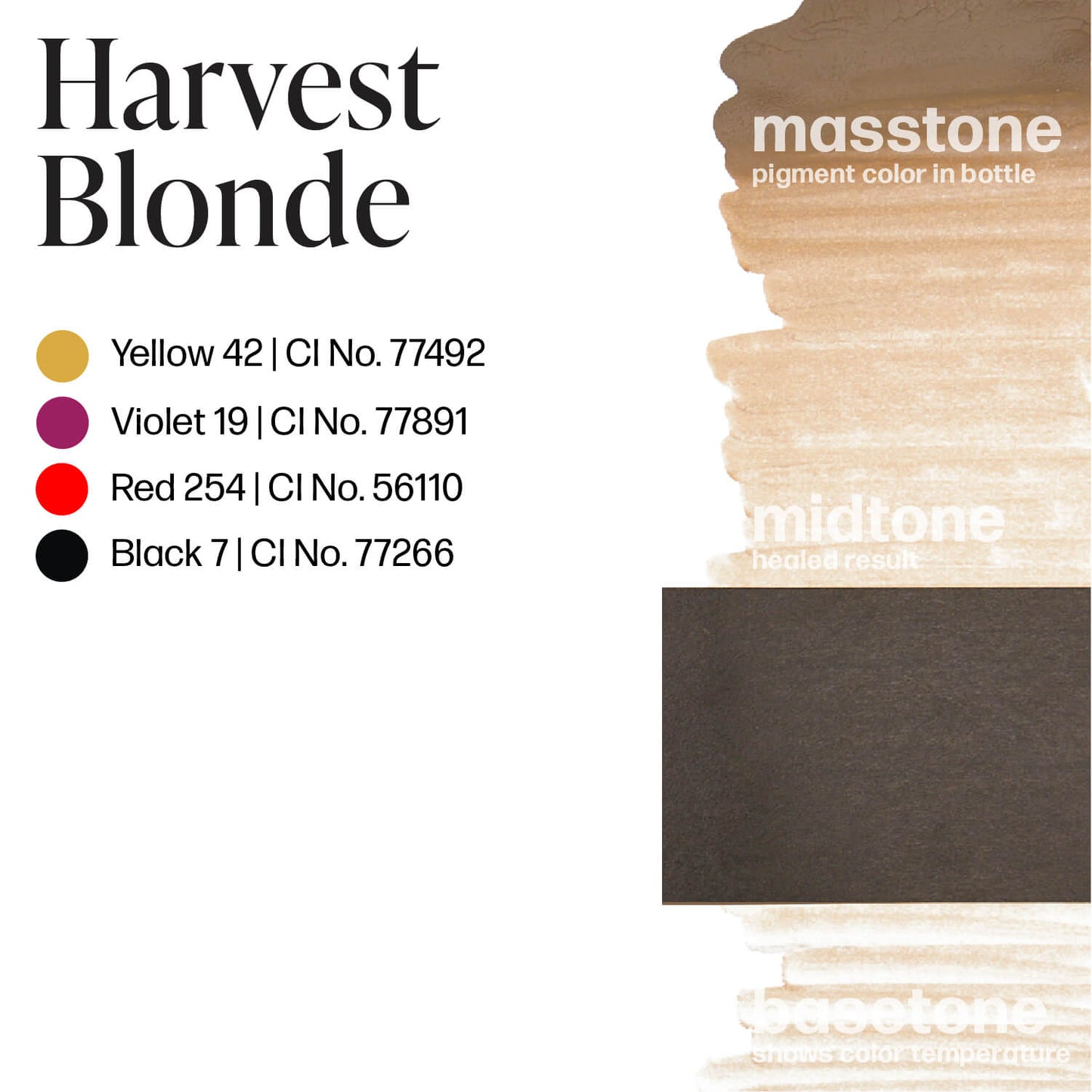 Perma Blend Harvest Blonde Brow Ink Drawdown Masstone Midtone Basetone