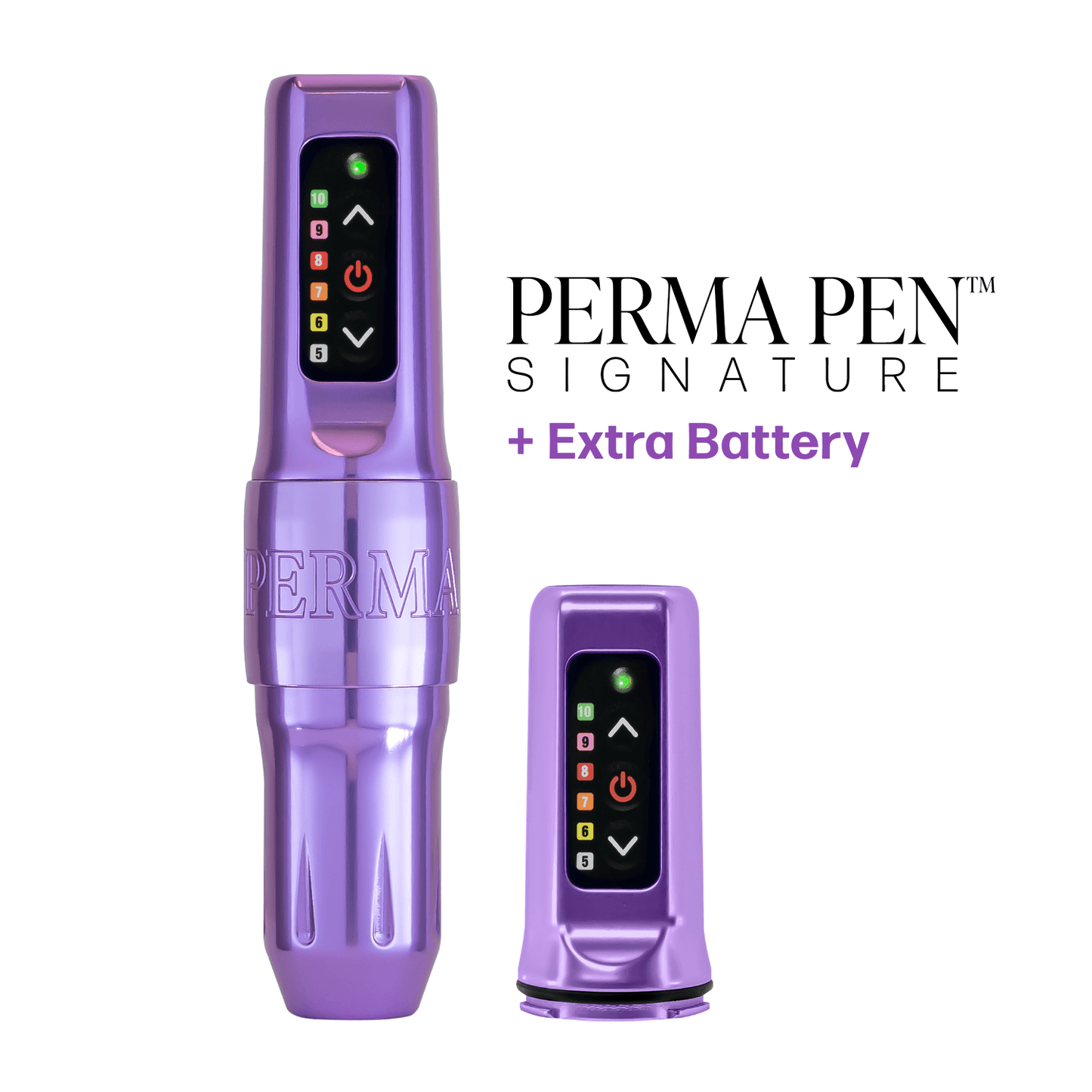 Perma Pen Signature Permanent Makeup Machine with two Batteries — 2.7mm Lavender