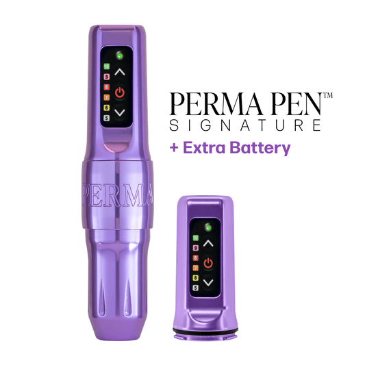 Perma Pen Signature Permanent Makeup Machine with two Batteries — 2.7mm Lavender