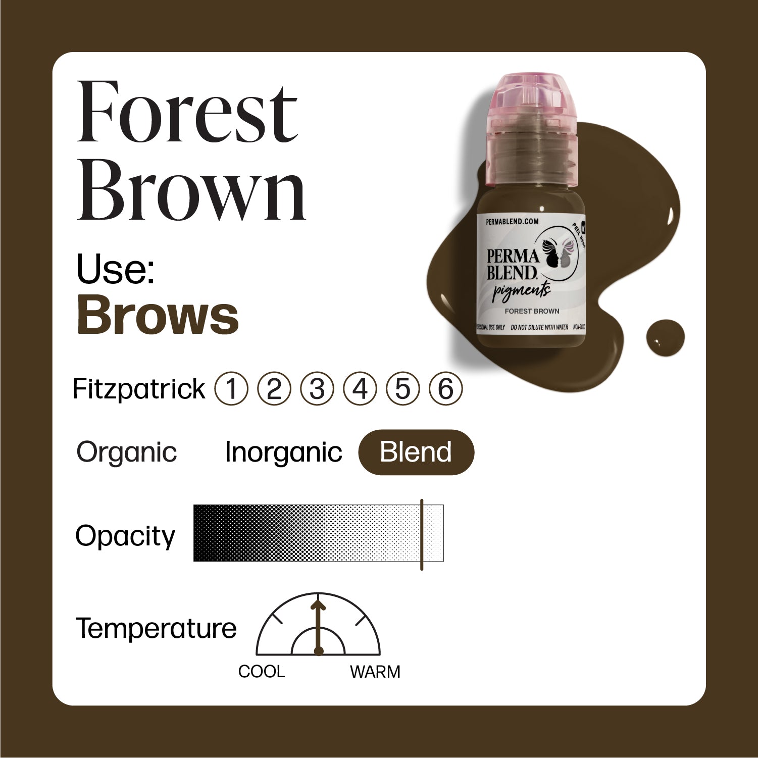 Perma Blend Forest Brown Brow Ink Color Temperature Opacity