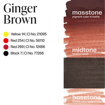 Perma Blend Ginger Brown Brow Ink Drawdown Masstone Midtone Basetone