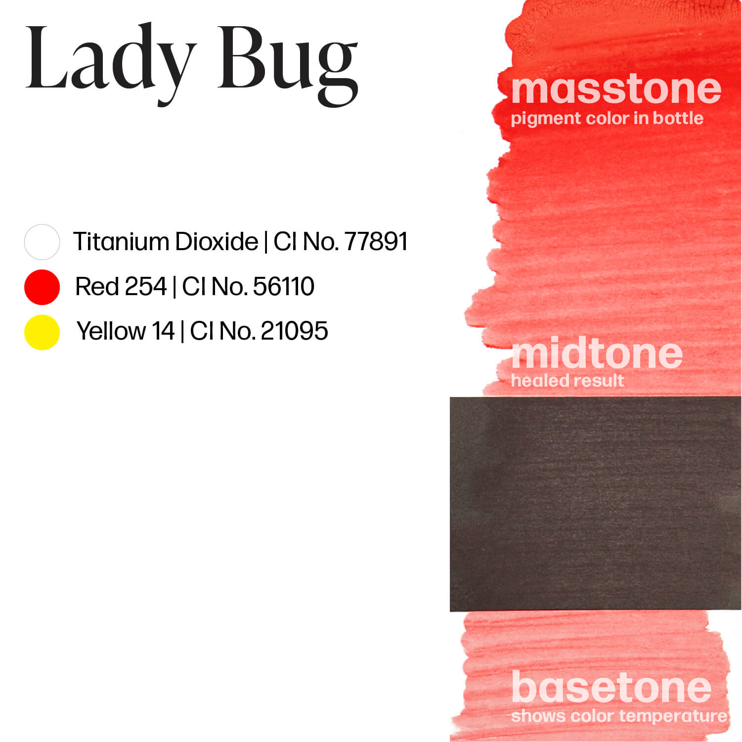 Perma Blend Lady Bug Lip Blish Ink Drawdown Masstone Midtone Basetone