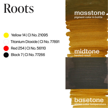 Perma Blend Roots Brow Ink Drawdown Masstone Midtone Basetone