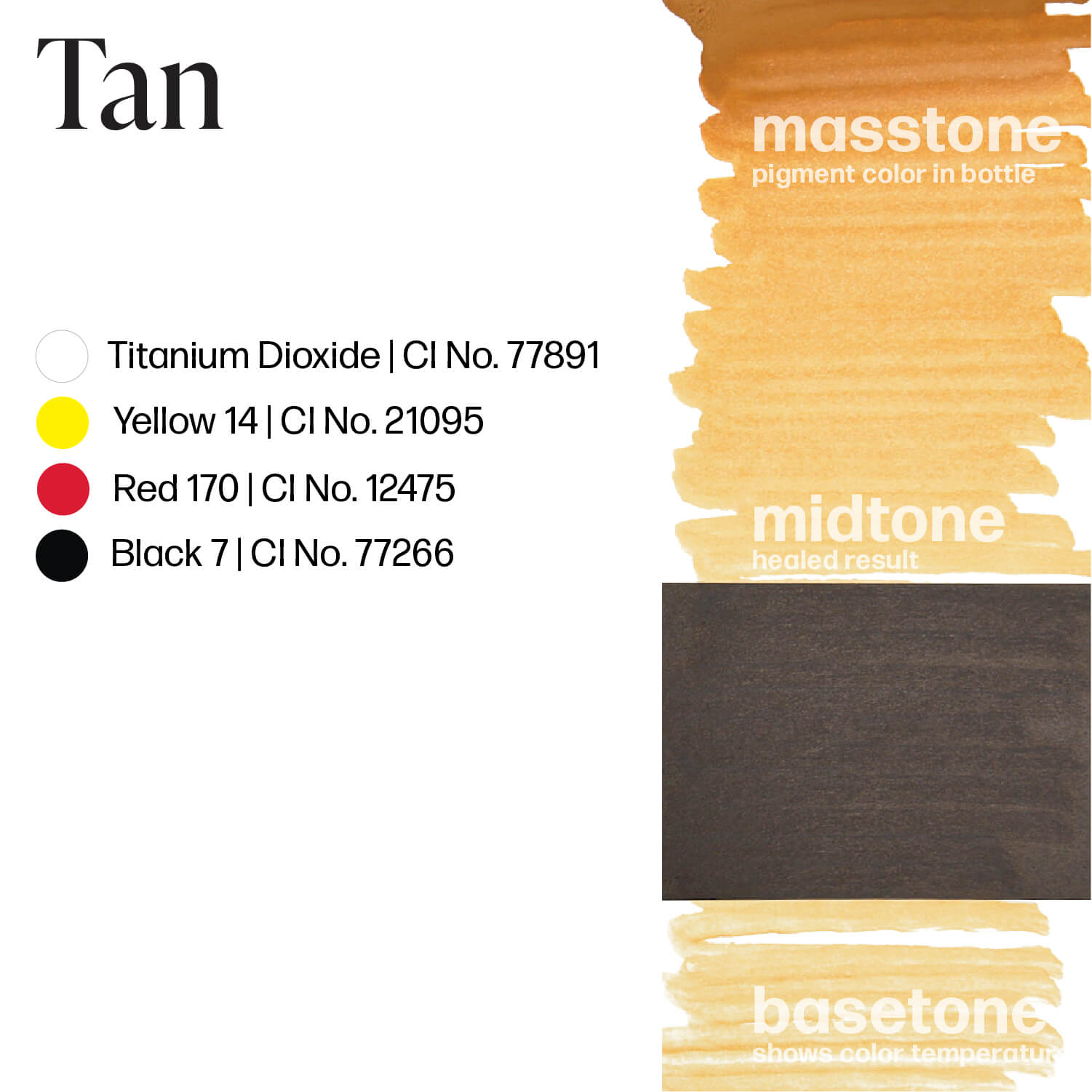 Perma Blend Tan Brow Ink Drawdown Masstone Midtone Basetone