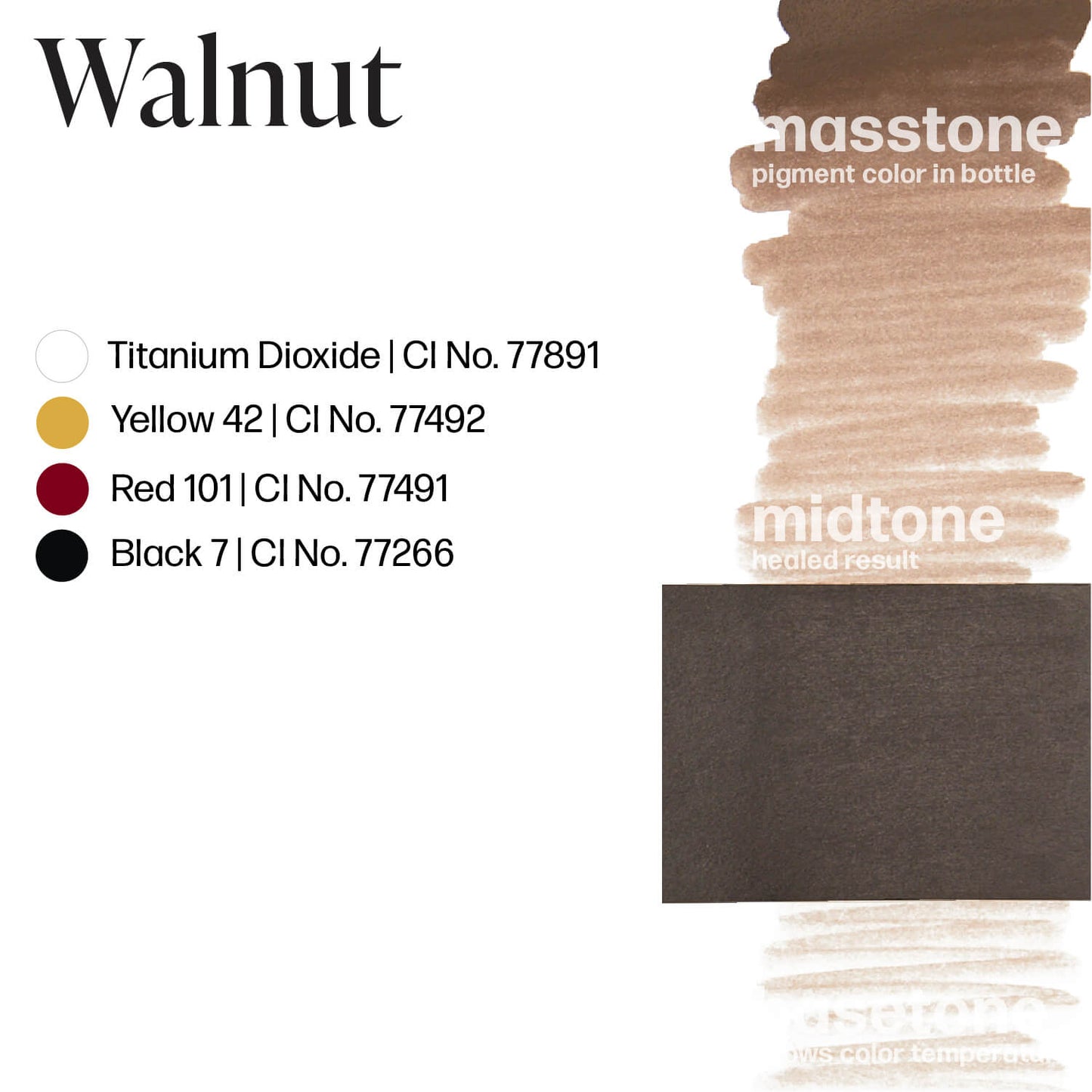 Perma Blend Walnut Brow Ink Drawdown Masstone Midtone Basetone