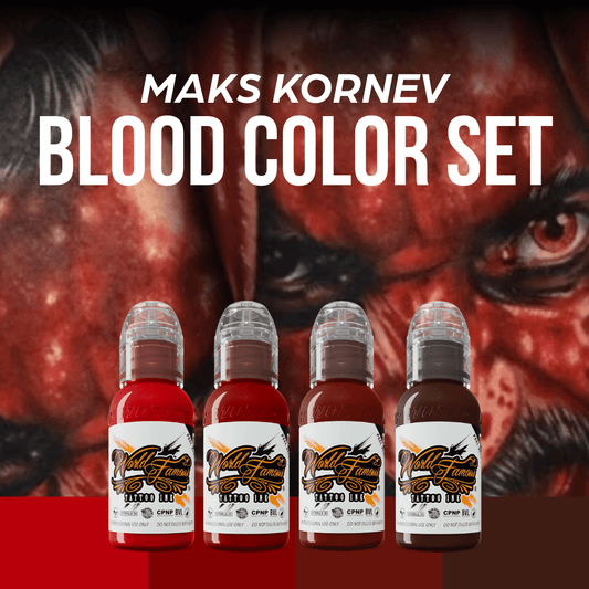 Maks Kornev Blood Color Set - World Famous Tattoo Ink